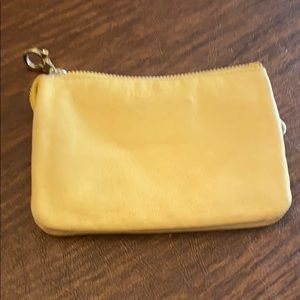 Salvatore Ferragamo gold leather 3 section wallet